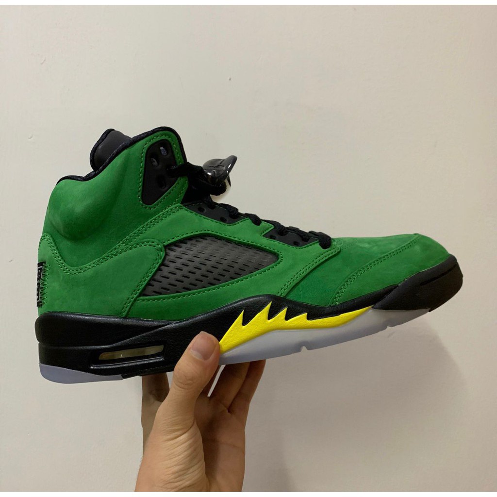 正品全新 Air Jordan 5 Apple green 俄勒岡 黑綠 男鞋 運動 籃球鞋 CK6631-307 現貨