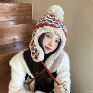 【臺灣出貨】民族風保暖帽女秋冬防寒保暖加絨騎車防風系帶個性出遊滑雪護耳帽 雪帽 保暖帽 帽子女 毛帽