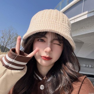 🧢限時免運 漁夫帽女保暖顯臉小適合圓臉冬天帽子女秋冬季百搭純色冷帽韓版潮保暖帽 毛帽 雪帽 針織帽 大頭圍帽子