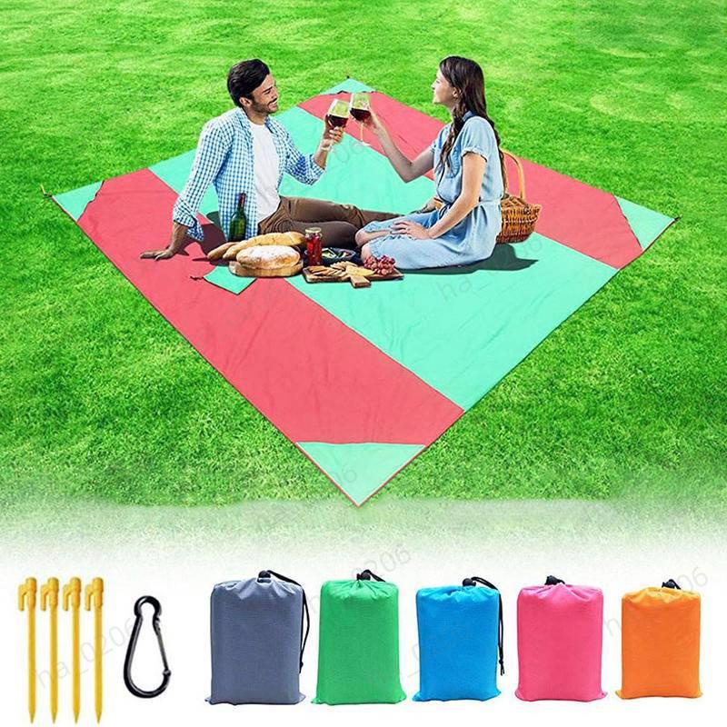 熱銷品質🌹 大尺寸野餐毯 210T滌綸格子布 沙灘墊 可摺疊野營墊子 戶外野餐毯子 便攜墊子