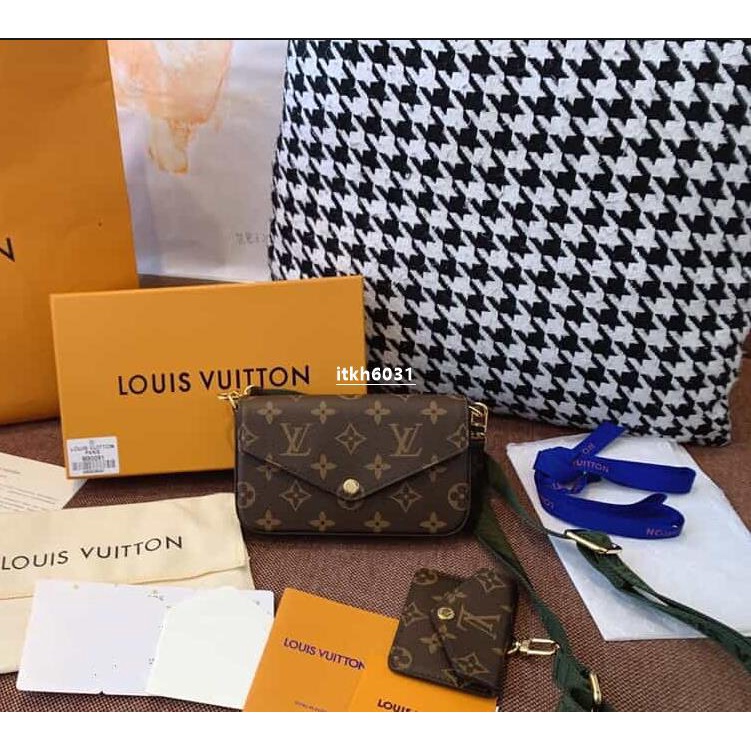 二手Louis Vuitton LV Felicie Strap 三合一斜挎包 M80091
