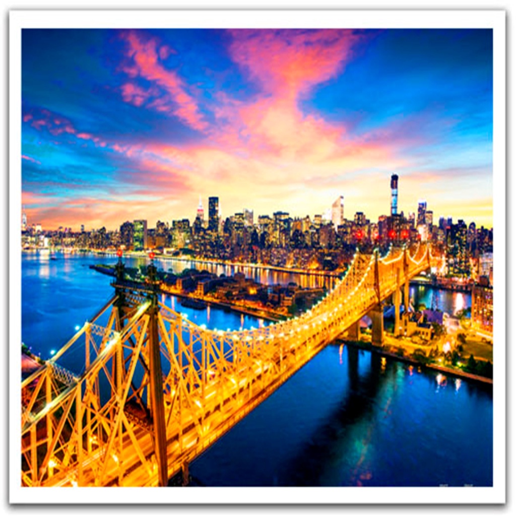 《出租拼圖》Pintoo 拼圖1600片-紐約-曼哈頓與皇后大橋