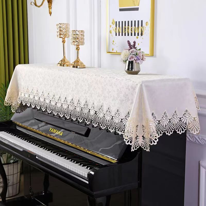 高檔歐式佈藝鋼琴罩現代簡約鋼琴巾半罩桌佈墊電子琴防塵全罩蓋佈