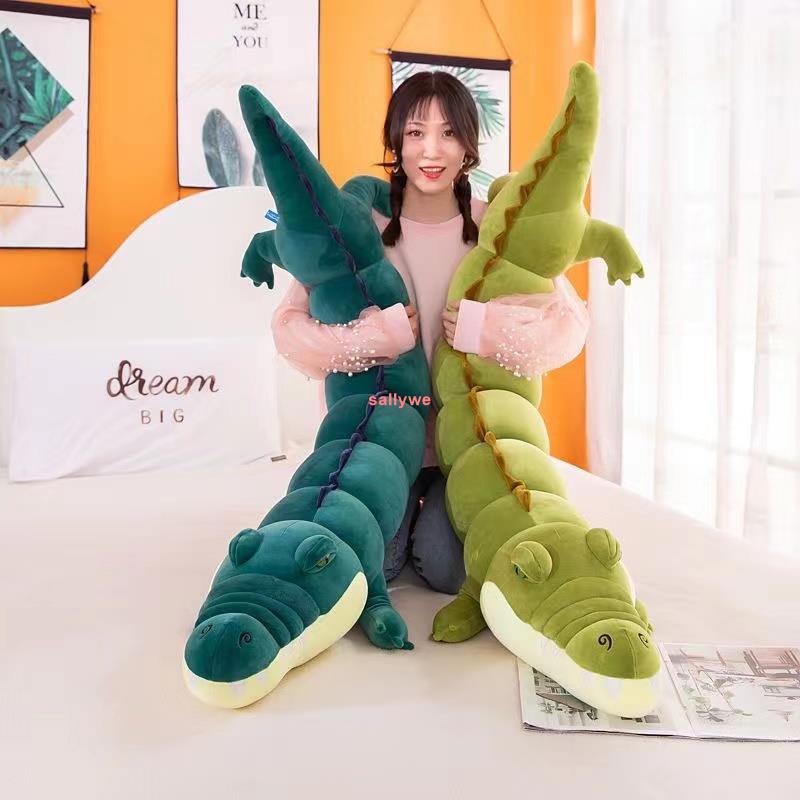 仿真大號鱷魚毛絨玩具抱枕趴款長條鱷魚抱睡娃娃 女孩玩偶