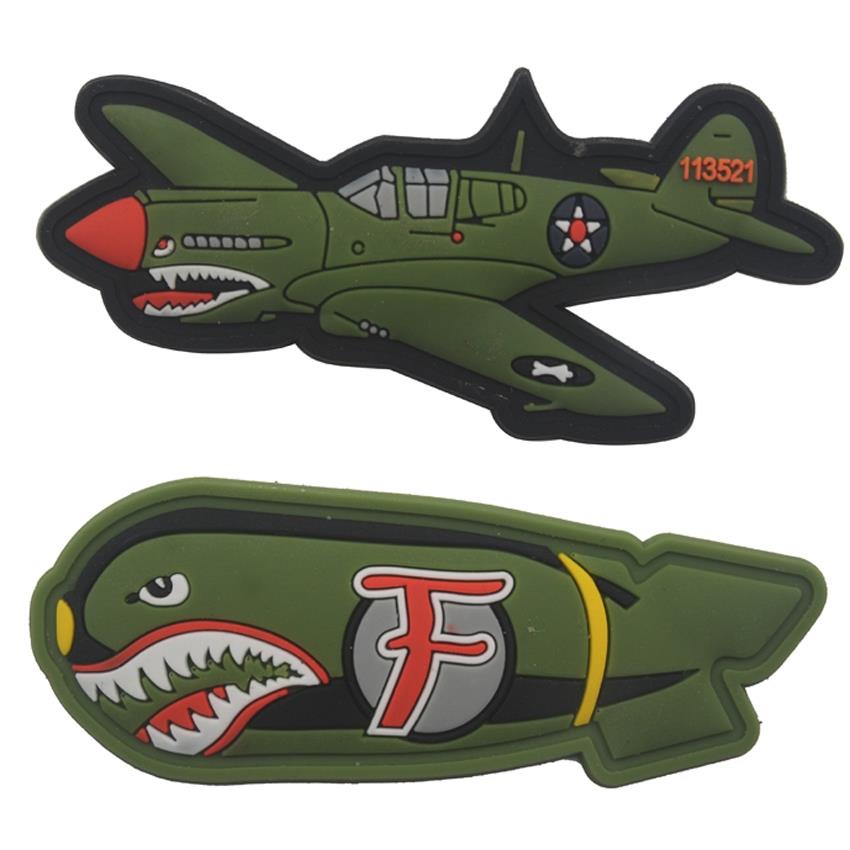【新款】二戰飛機美國飛虎隊空軍夾克微笑滴落炸彈士气補丁徽章臂章