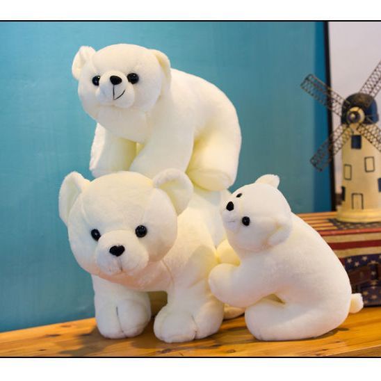 可愛娃娃 仿真北極熊 公仔 小白熊 佈娃娃 小熊玩偶 毛絨玩具 抱抱熊 熊娃娃 安撫娃娃 抱枕 交換禮物