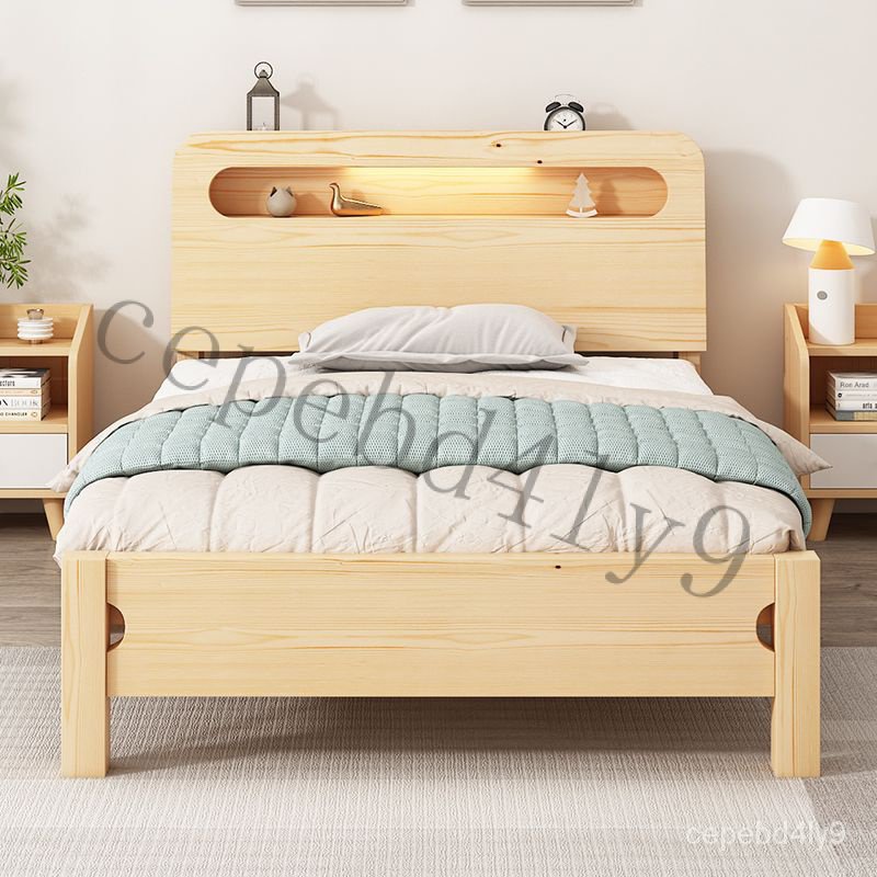 【附發票】免安裝折疊床經濟型實木床1.5米單人床1.2米傢用出租房0.8m簡易床