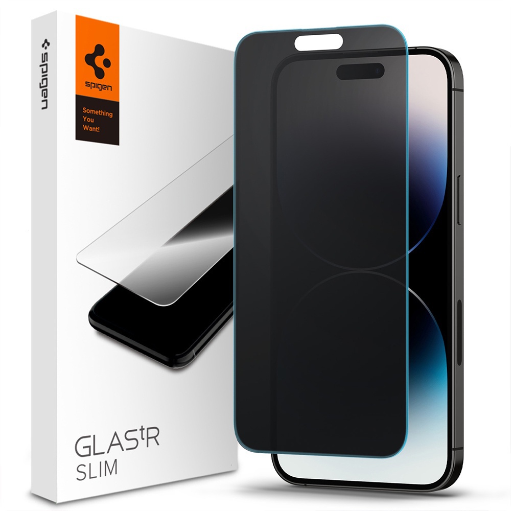 Spigen iPhone 15 14 13 12 Pro Max_Privacy 防窺玻璃保護貼 防爆貼 防指紋