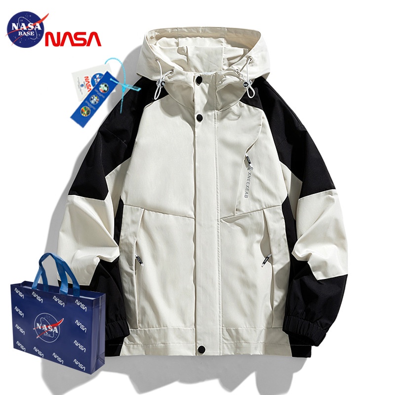 NASA防風衝鋒衣男春秋季新款潮流戶外情侶外套青少年美式工裝夾剋