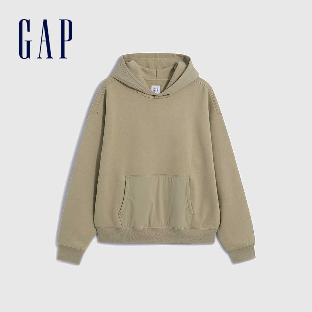 Gap 男裝 Logo刷毛帽T-卡其色(841208)