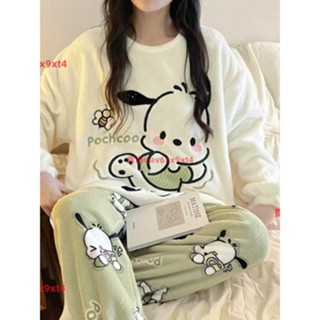 💕新款 秋冬 冬季 睡衣 女珊瑚絨加厚加絨新款可愛法蘭絨家居服套裝