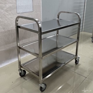 陳祥好物 熱銷/新品 加厚不銹鋼餐車二層三層收碗車火鍋小推車酒店擺攤小推車廚房推車