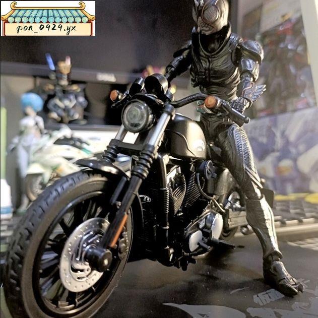 💗心動貨💗#熱賣SHF假面騎士黑日真雕可動手辦W王牌模型擺件摩托車模型玩具