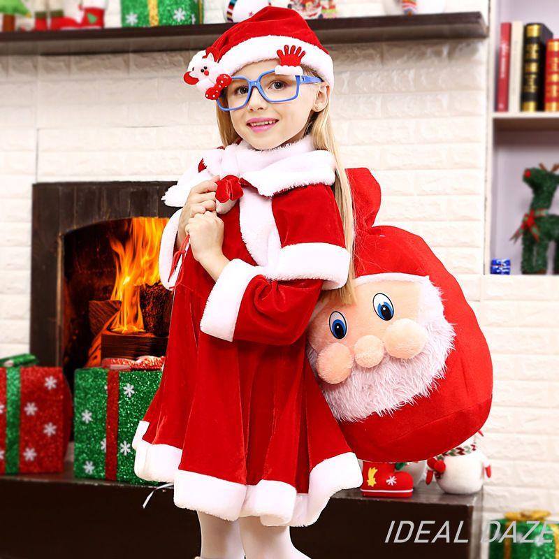 CX 免運聖誕節衣服 兒童聖誕節裝扮 聖誕服飾兒童 聖誕裝扮小孩 聖誕節服裝老人衣服兒童聖誕節服裝老公公女童套裝角色裝扮