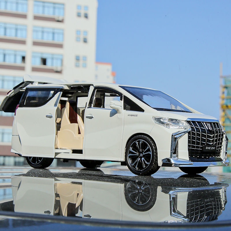❤️玩具車分享❤️1:24豐田埃爾法大號汽車模型仿真商務車合金收藏擺件男孩玩具車