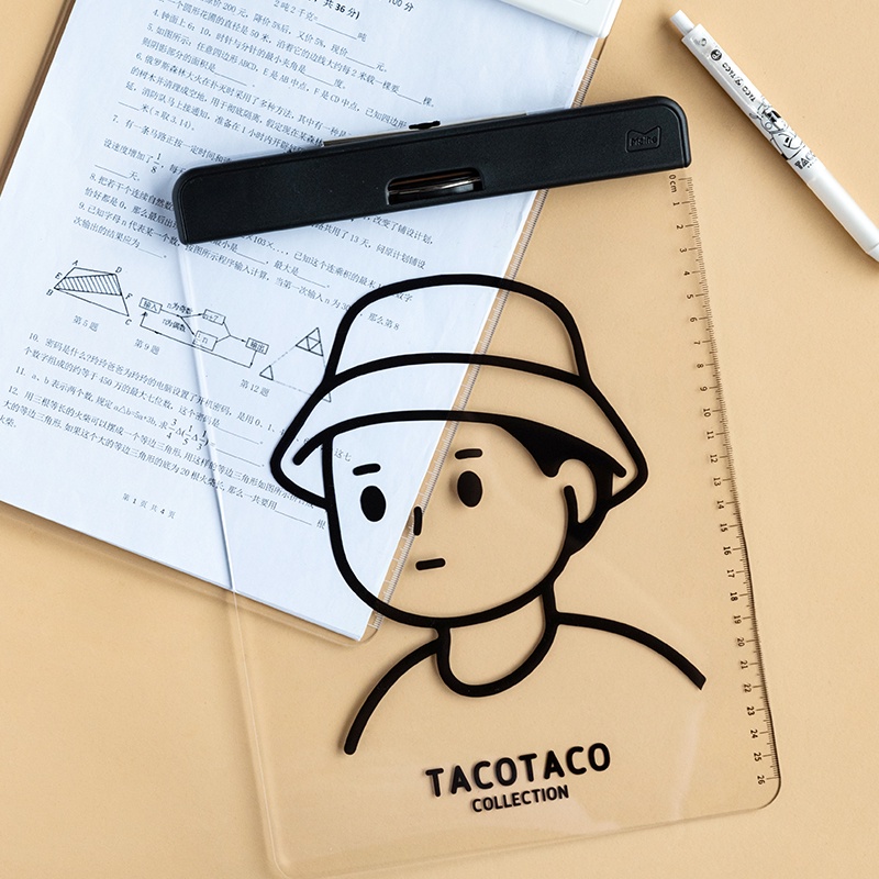 TacoTaco亞克力夾板創意透明墊板可愛卡通寫字板固定文件夾板畫畫板夾硬板多功能考試夾子a4書寫板