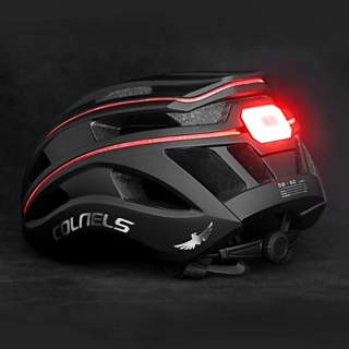 ❤COLNELS自行車安全帽 一體成型帶LED尾燈 三方認證頭盔 高品質LED警示燈帶髮光條可充電安全帽 單車安全帽