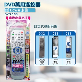 高雄[百威電子] 含稅 附發票 DVD遙控器 紅外線傳輸 Dowai 多偉 DVD遙控器 DVD-168