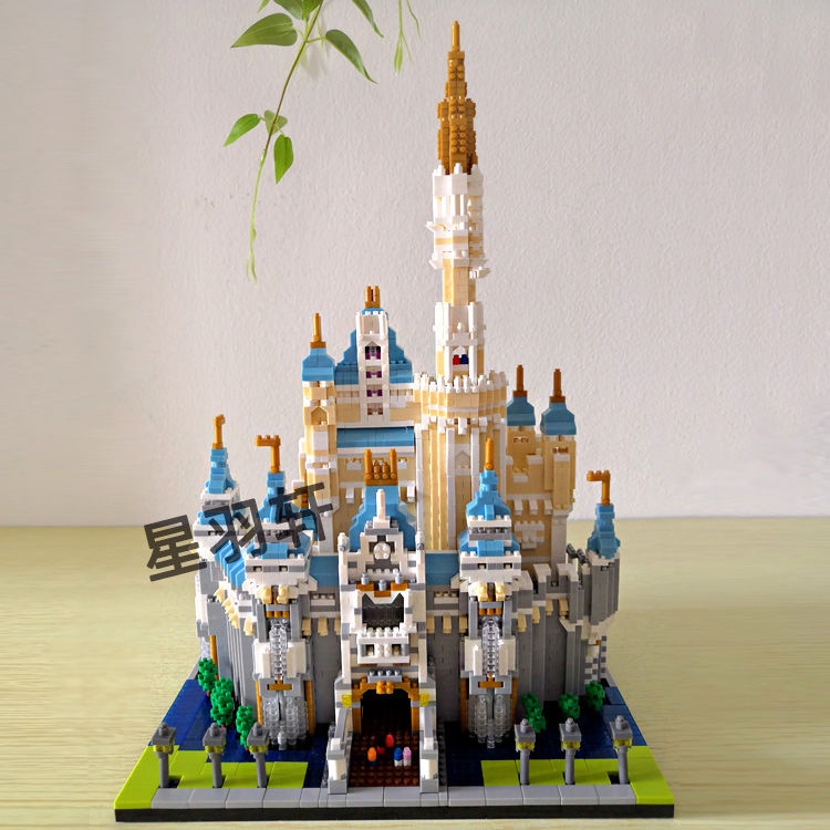 微小顆粒鉆石積木迪士尼城堡建筑拼裝模型玩具 10-14歲以上成人