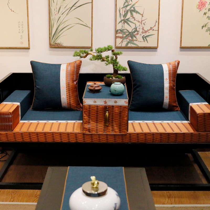新中式坐墊紅木沙發墊套實木家具椅子座墊中國風客廳乳膠墊子定制