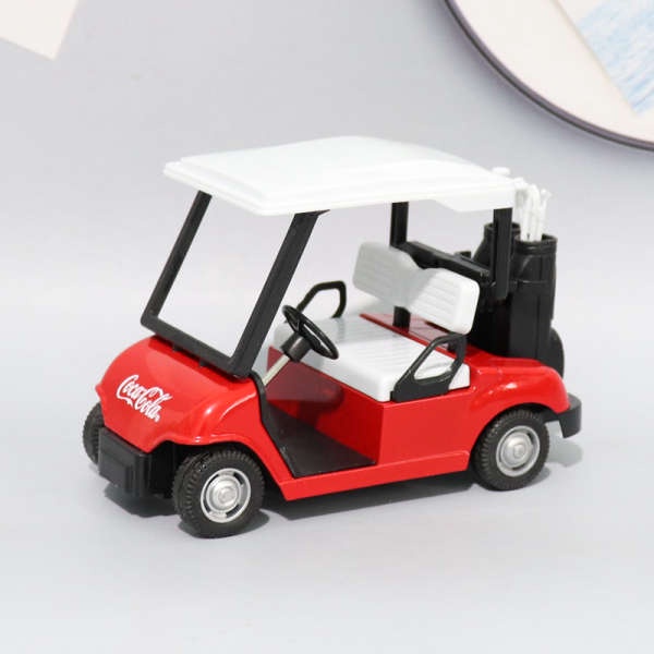 可口可樂高爾夫球車旅遊觀光車 遊覽車 合金車模模型 1:20 帶回力
