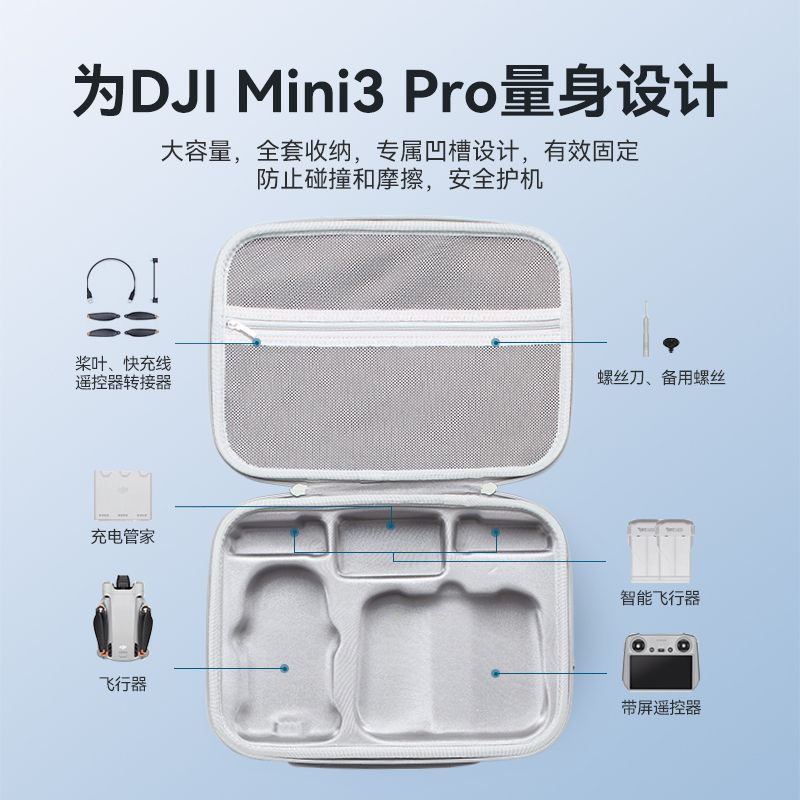 空拍機 收納包 適用DJI大疆mini3pro收納包御迷你3/2 SE無人機配件盒便攜背包箱