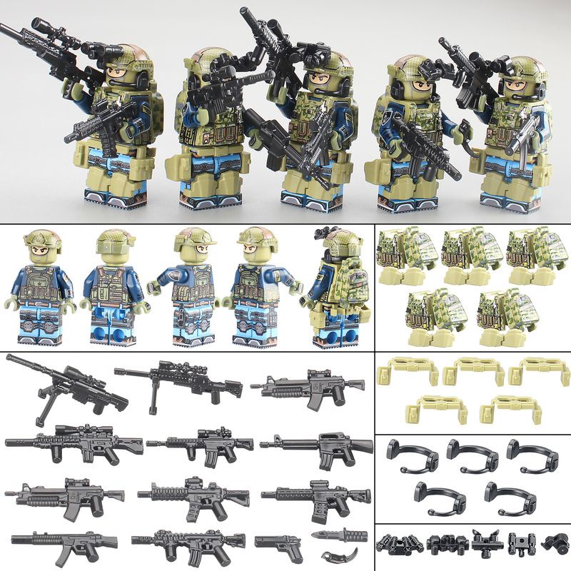 叢林 積木 玩具 軍事第三方KSK士兵人仔SAS特種兵俄軍阿爾法兼容樂高積木兒童玩具
