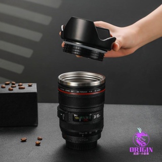 【優選推薦】咖啡杯不銹鋼相機鏡頭杯黑色咖啡杯創意禮品咖啡杯 lucy881200291
