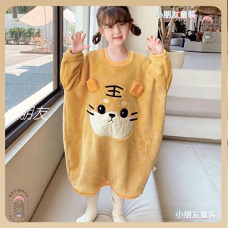 🍭小朋友🍭兒童睡袍女秋冬法蘭絨女童珊瑚絨連身睡衣冬加厚保暖寶寶公主睡袍XPY