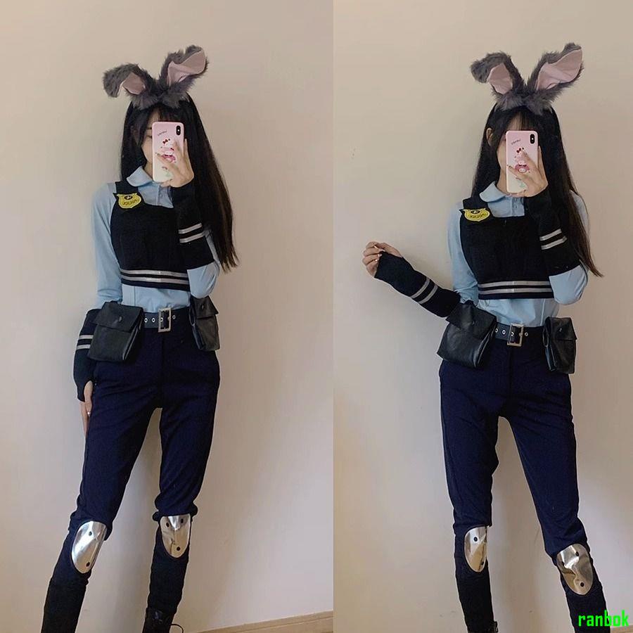 *熱銷*瘋狂動物城 萬圣節cosplay服裝成人親子迪士尼動漫兔朱迪警官jud