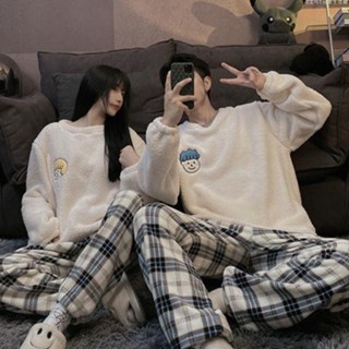【睡美人】新款情侶睡衣女秋冬季加厚加絨珊瑚絨家居服保暖男士兩件套裝 法蘭絨睡衣套裝 絨毛睡衣 長袖睡衣居家服 保暖睡衣
