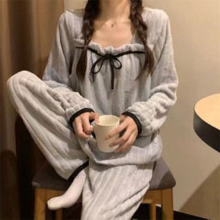 睡美人高階睡衣 秋冬季新款睡衣女珊瑚絨可愛學生ins風加厚法蘭絨家居服套裝冬天