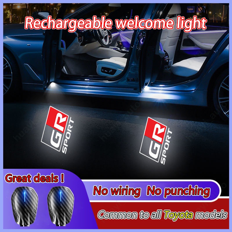 ☽✚Toyota Gr Sport 無線充電車門迎賓燈高清 LED 激光投影燈適用於所有型號 Innova Co