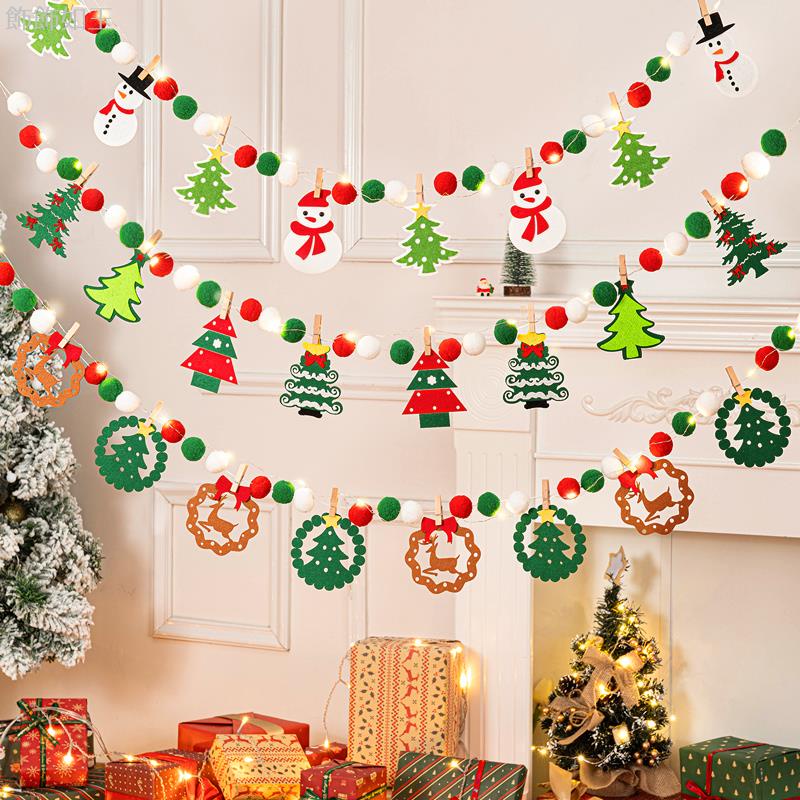 圣誕節 拉旗 拉花 場景 布置 吊旗 吊飾 氛圍 小掛件 掛飾 掛旗 店面 裝飾品 樹