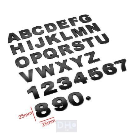適用於汽車3D字母車貼 英文字母數字車標 DIY字母數位 金屬車身貼字標 尾標 黑色Alphabet