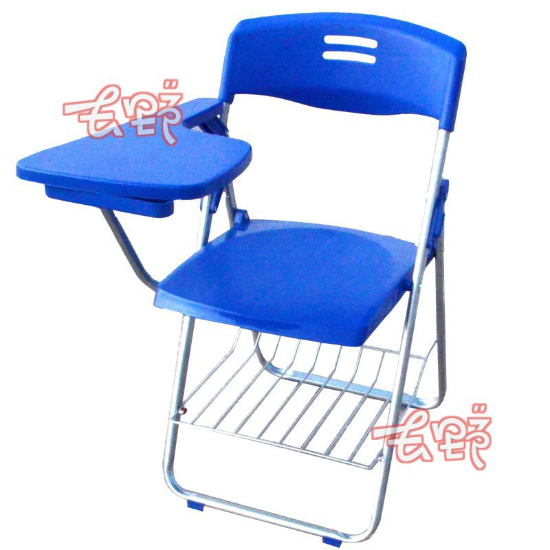 可開發票👍培訓椅帶寫字闆會議塑料折疊凳子一體桌椅敎學辦公椅學生塑鋼椅子