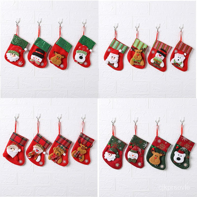 🔥暢銷新款🔥 聖誕襪 子禮物 袋聖誕裝飾禮物 聖誕老人 雪人 襪 子聖誕禮品聖誕襪 裝飾 3VW6