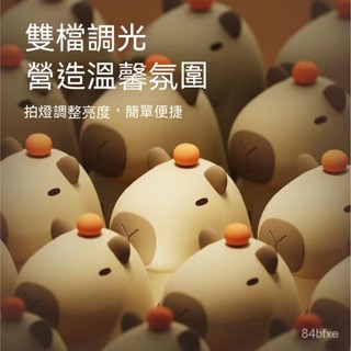 卡皮巴拉 卡皮巴拉小夜燈 水豚小夜燈 卡皮巴拉拍拍燈 拍拍燈 小夜燈 可充電小夜燈 LED小夜燈 LED夜燈 拍拍小夜燈