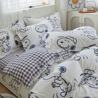 新款史努比被套 Snoopy被單 裸睡 卡通 可愛狗 全棉 單人/雙人/加大 被套 床包 枕套 可組床包组~簡瑟