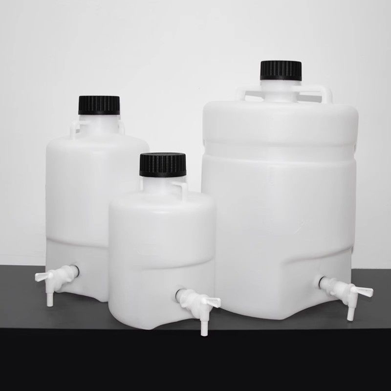 🔥現貨熱賣🔥開立發票🔥塑料放水桶實驗室用下口水龍頭桶瓶HDPE蒸餾耐酸堿廣口用水桶10L