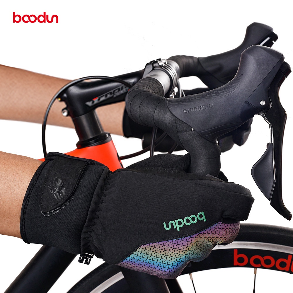 boodun/博頓秋冬季新款戶外加厚騎行手套 炫彩3M運動自行車手套 公路車手套 保暖騎行手套
