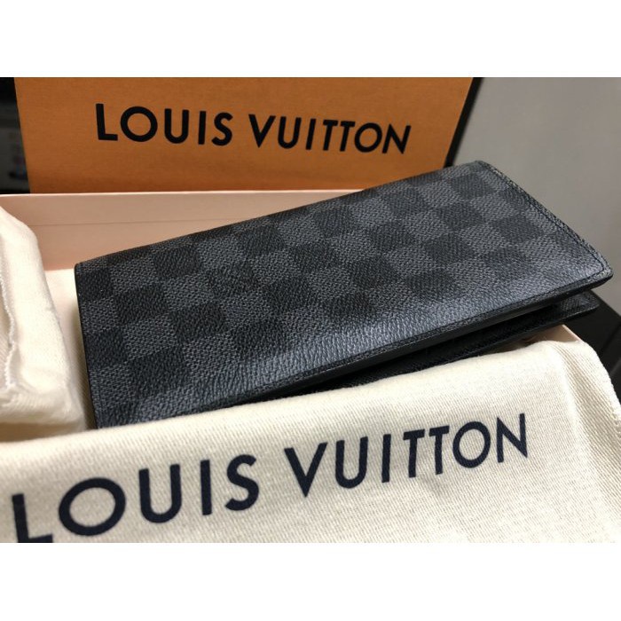 二手全新正品 Louis Vuitton LV N62665 Brazza 棋盤格 男生 皮夾 長夾 男夾