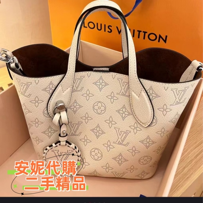 『二手』LV 路易威登 Blossom PM M21849 大象灰牛皮鏤花穿孔 購物袋 水桶包 手提包 托特包