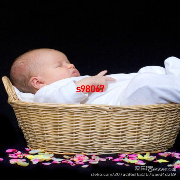 清倉甩賣#新款影樓兒童攝影服裝道具 影樓照相嬰兒百天寶寶籃子白色編制框