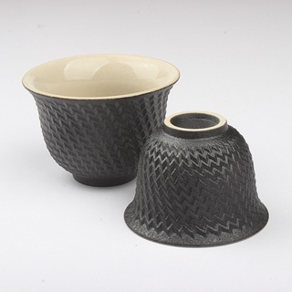 ♥❤誠美庫存處理黑陶紋路特色茶杯陶瓷主人杯子單個功夫茶具創意復古中式