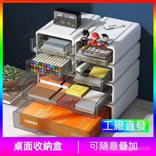 【臺灣現出】抽屜置物盒 桌面收納盒 桌上收納盒 收納盒 抽屜式多層宿舍雜物透明收納盒化妝品收納盒 抽屜收納盒 文具收納盒