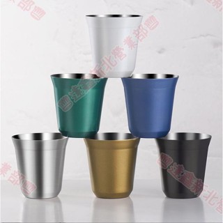 新北出貨♕80ml / 160ML 濃縮咖啡杯 304 不銹鋼咖啡杯 保溫杯 雙層咖啡杯
