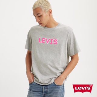 Levis 寬鬆版短袖T恤 / 粉紅布章Logo / 寬鬆休閒版型 灰 男款 16143-1072 熱賣單品
