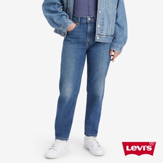 Levis 高腰上寬下窄修身窄管及踝牛仔長褲 中藍染刷白 彈性布料 女 85873-0125 熱賣單品