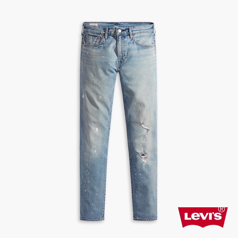 Levis 502舒適窄管牛仔褲 赤耳 精工刷破潑漆工藝 彈性布料 男 29507-1296 熱賣單品